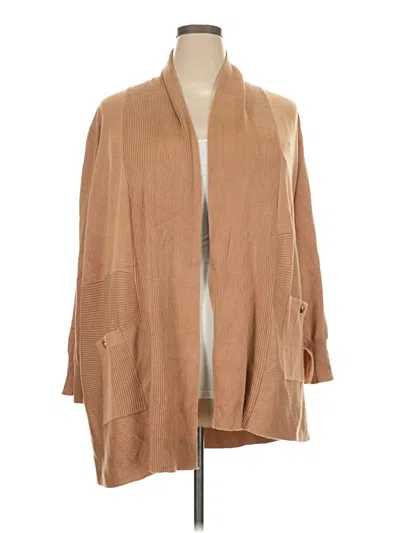Pre-owned Chelsea & Theodore Cardigan Sweater In Tan