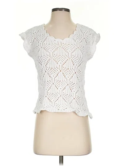 Pre-owned Chelsea & Theodore Cardigan Sweater In White