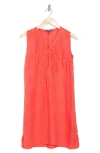 Chelsea And Theodore Embroidered Linen Dress In Island Hibiscus