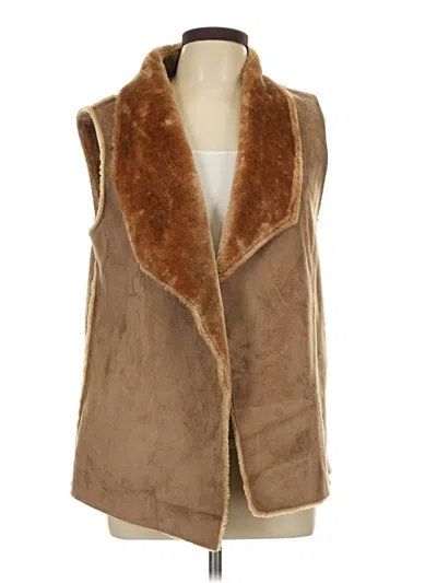 Pre-owned Chelsea & Theodore Faux Fur Vest In Brown