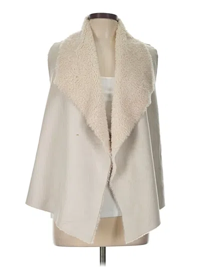 Pre-owned Chelsea & Theodore Faux Fur Vest In Ivory