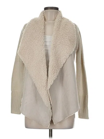 Pre-owned Chelsea & Theodore Faux Fur Vest In White