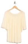 Chelsea And Theodore Lace Collar Gauze Top