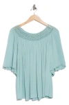 Chelsea And Theodore Lace Collar Gauze Top