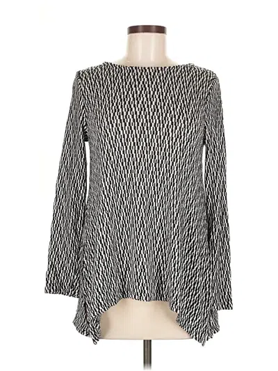 Pre-owned Chelsea & Theodore Long Sleeve Blouse In Black
