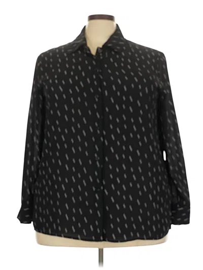 Pre-owned Chelsea & Theodore Long Sleeve Blouse In Black