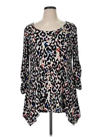 Pre-owned Chelsea & Theodore Long Sleeve Blouse In Black