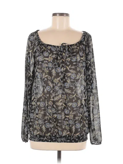 Pre-owned Chelsea & Theodore Long Sleeve Blouse In Gray