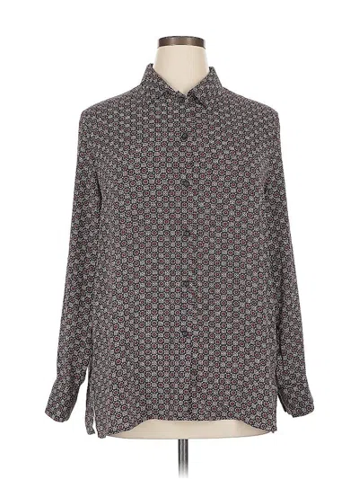 Pre-owned Chelsea & Theodore Long Sleeve Blouse In Gray