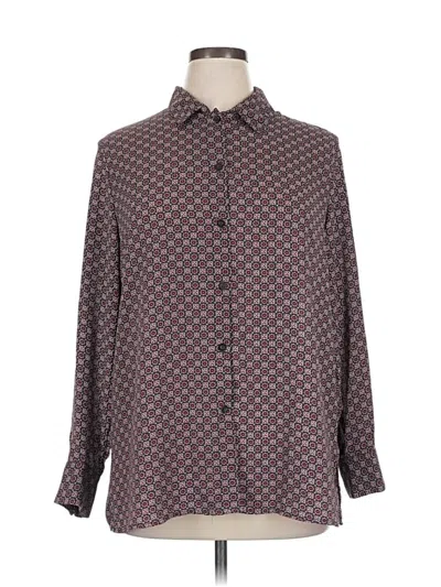 Pre-owned Chelsea & Theodore Long Sleeve Blouse In Gray