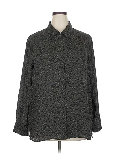 Pre-owned Chelsea & Theodore Long Sleeve Blouse In Gray