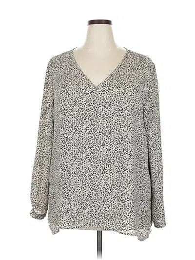 Pre-owned Chelsea & Theodore Long Sleeve Blouse In Gray