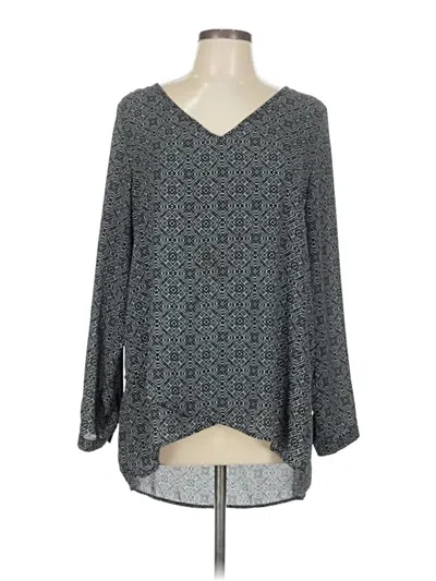 Pre-owned Chelsea & Theodore Long Sleeve Blouse In Gray