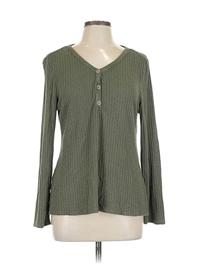Pre-owned Chelsea & Theodore Long Sleeve Blouse In Green