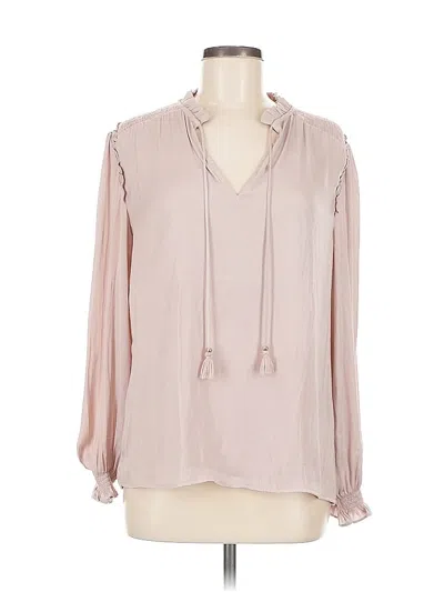 Pre-owned Chelsea & Theodore Long Sleeve Blouse In Purple