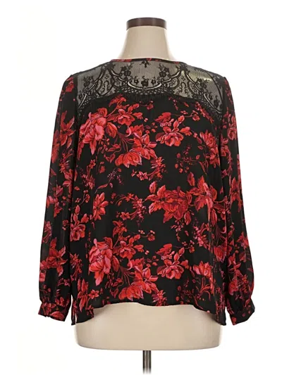 Pre-owned Chelsea & Theodore Long Sleeve Blouse In Red