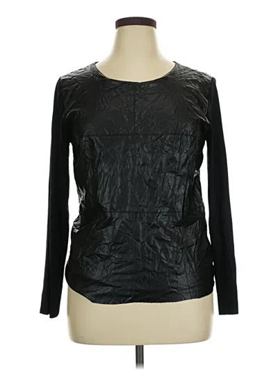 Chelsea & Theodore Long Sleeve Top Black Crew Neck Tops