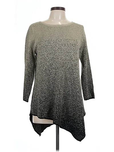 Pre-owned Chelsea & Theodore Long Sleeve Top Gray Crew Neck Tops