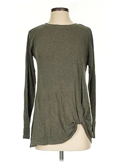 Pre-owned Chelsea & Theodore Long Sleeve Top Gray Crew Neck Tops