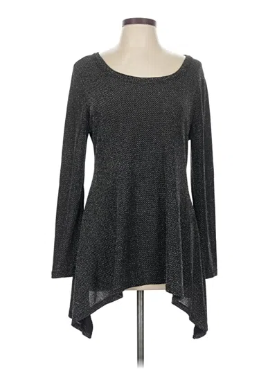 Pre-owned Chelsea & Theodore Long Sleeve Top Gray Scoop Neck Tops