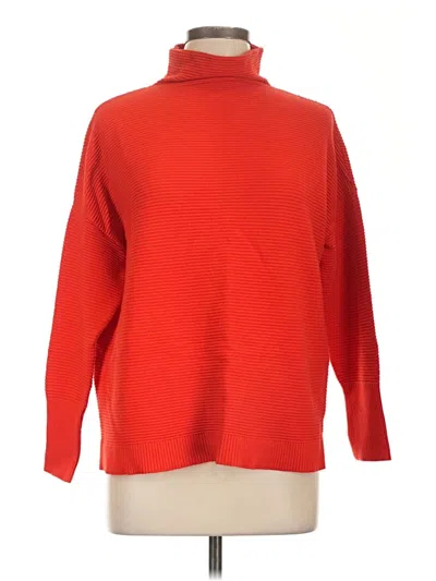 Pre-owned Chelsea & Theodore Long Sleeve Top Red Turtleneck Tops