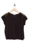 Chelsea And Theodore Open Stitch Short Sleeve Top
