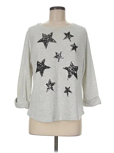 Pre-owned Chelsea & Theodore Pullover Sweater In Silver