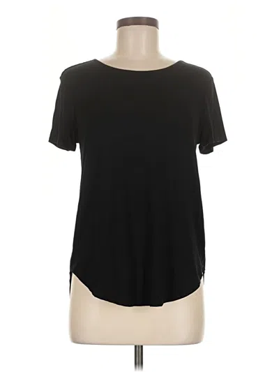 Pre-owned Chelsea & Theodore Short Sleeve Top Black Scoop Neck Tops