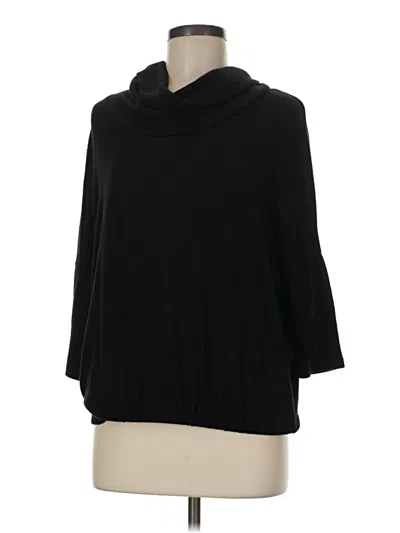 Pre-owned Chelsea & Theodore Short Sleeve Turtleneck In Black