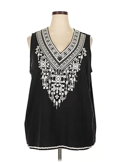 Pre-owned Chelsea & Theodore Sleeveless Blouse In Black