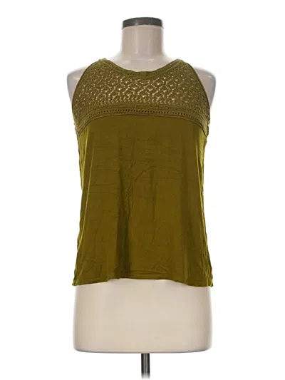 Pre-owned Chelsea & Theodore Sleeveless Top Green Halter Neckline Tops