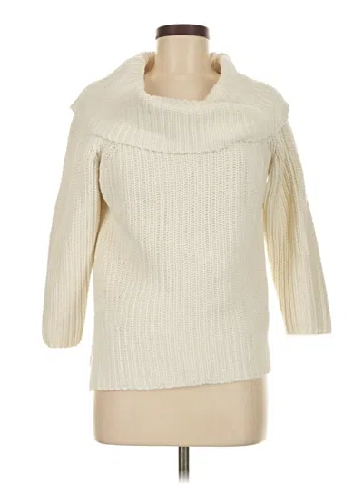 Pre-owned Chelsea & Theodore Turtleneck Sweater In White