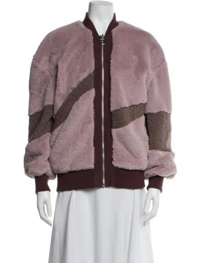 Pre-owned Chelsea And Walker Colorblock Pattern Bomber Jacket In Purple