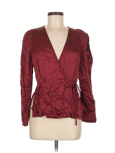 Pre-owned Chelsea And Walker Long Sleeve Blouse In Red