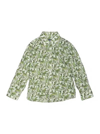 Pre-owned Chelsea Clothing Company Kids' Long Sleeve Button Down Shirt In Green