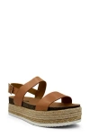 Chelsea Crew Colby Platform Sandal In Tan Leather