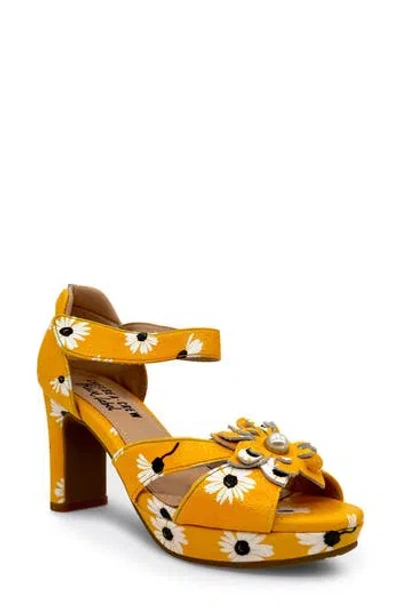 Chelsea Crew Daisy Ankle Strap Platform Sandal In Yellow