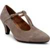 Chelsea Crew Gin T-strap Pump In Taupe Suede