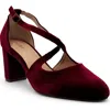 Chelsea Crew Oren Crossover Pump In Burgundy Velvet