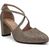 Chelsea Crew Oren Crossover Pump In Gold Glitter Pu