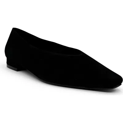 Chelsea Crew Slick Flat In Black Suede