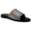 Chelsea Crew Zigor Woven Slide Sandal In Pewter Leather
