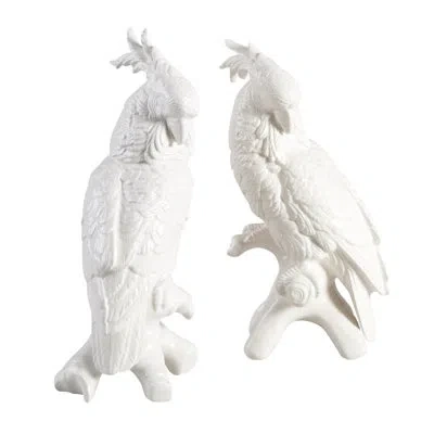 Chelsea House 2 Piece Cockatoos Figurine Set In White