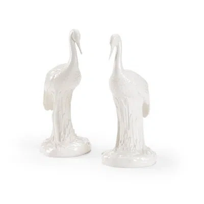 Chelsea House 2 Piece Heron Figurine Set In White