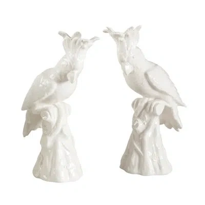 Chelsea House 2 Piece Hope Parrots Figurine Set In White