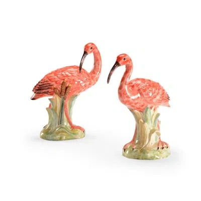 Chelsea House 2 Piece Ibis Figurine Set In Pink,yellow