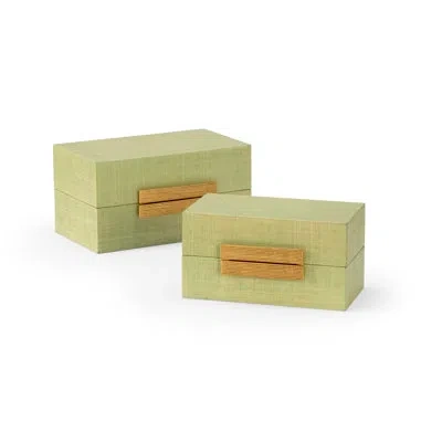 Chelsea House 2 Piece Raffia Box Set In Seafoam,gold
