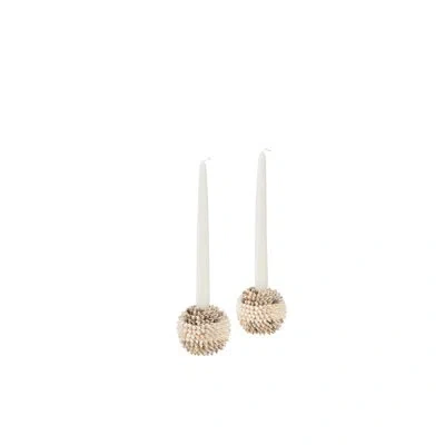 Chelsea House 2 Piece Tabletop Candlestick Set In Natural,white