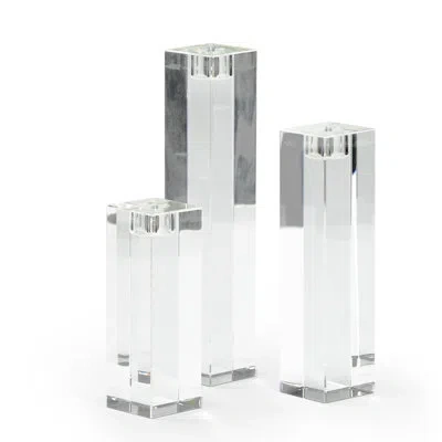 Chelsea House 3 Piece Crystal Candlestick Set In Clear
