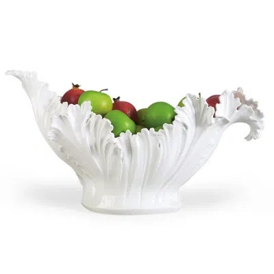 Chelsea House Acanthus Leaf Fruit Bowl In White